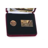 2001 GOLD PROOF ST GEORGE SOVEREIGN AND INGOT SET