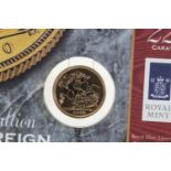 2000 GOLD BULLION ST GEORGE & THE DRAGON SOVEREIGN