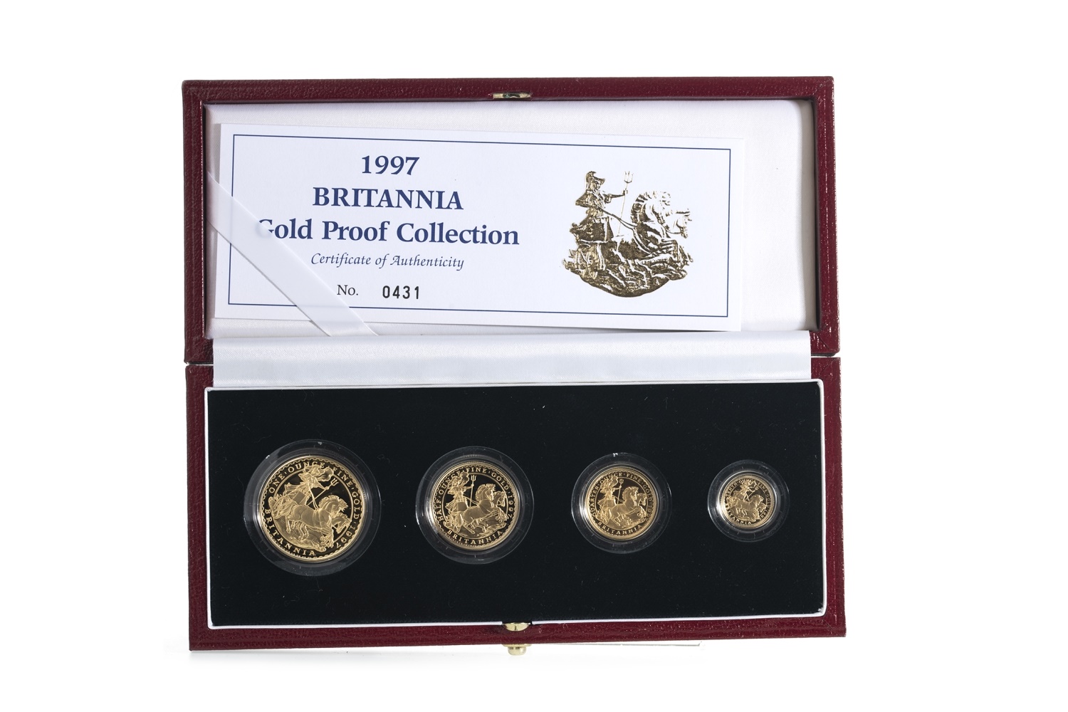 1997 GOLD PROOF BRITANNIA COLLECTION FOUR COIN SET