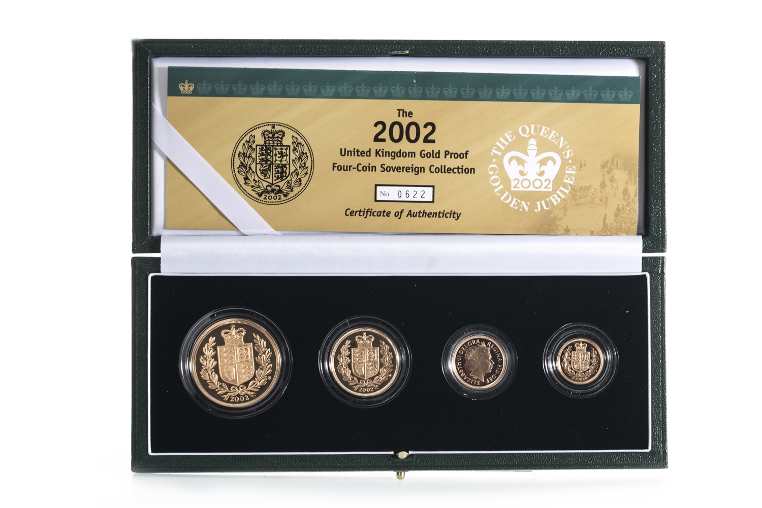 2002 GOLD PROOF UK SOVEREIGN COLLECTION FOUR COIN SET