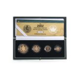 2002 GOLD PROOF UK SOVEREIGN COLLECTION FOUR COIN SET