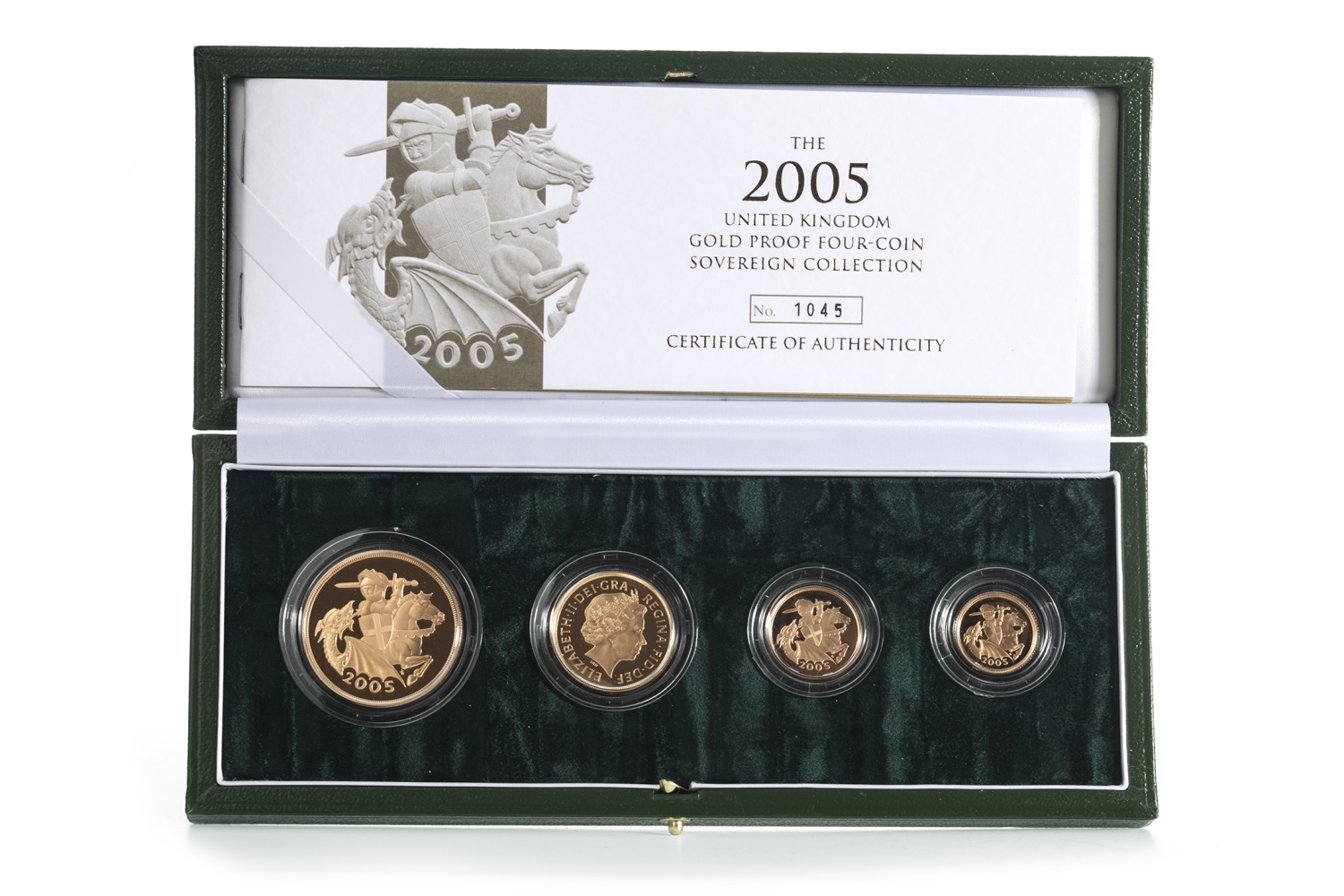 2005 GOLD PROOF UK SOVEREIGN COLLECTION FOUR COIN SET