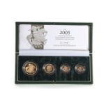 2005 GOLD PROOF UK SOVEREIGN COLLECTION FOUR COIN SET