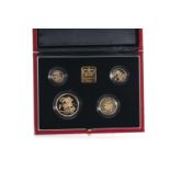 A 1997 GOLD PROOF UK SOVEREIGN COLLECTION FOUR COIN SET