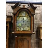 A VICTORIAN OAK GRANDFATHER CLOCK