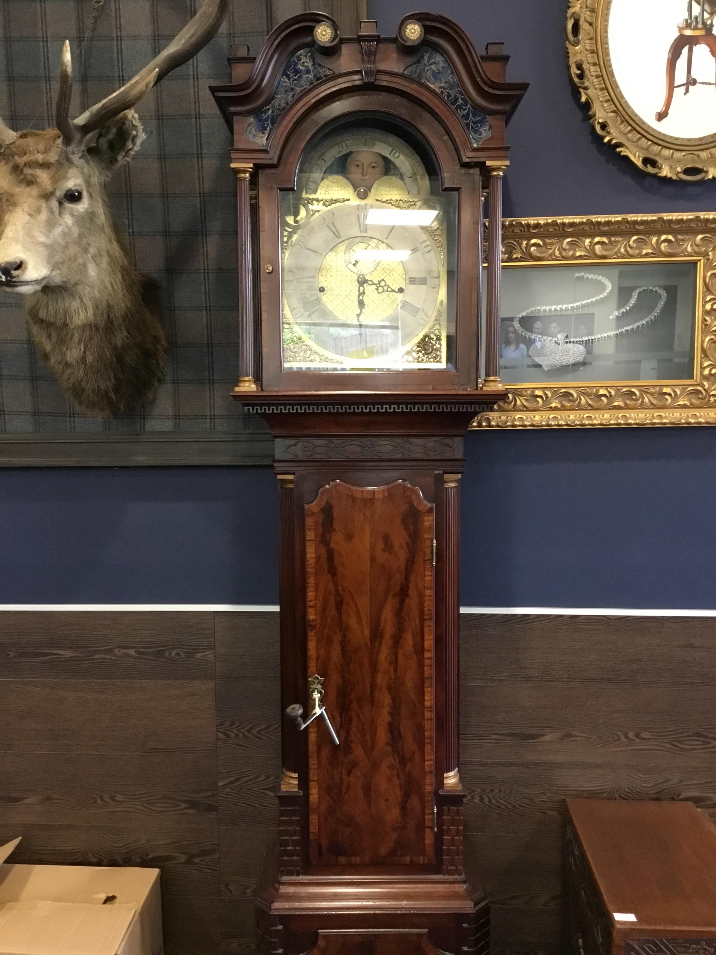 A LATE VICTORIAN MAHOGANY LONGCASE CLOCK