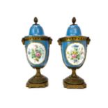 A PAIR OF VICTORIAN GARNITURE VASES