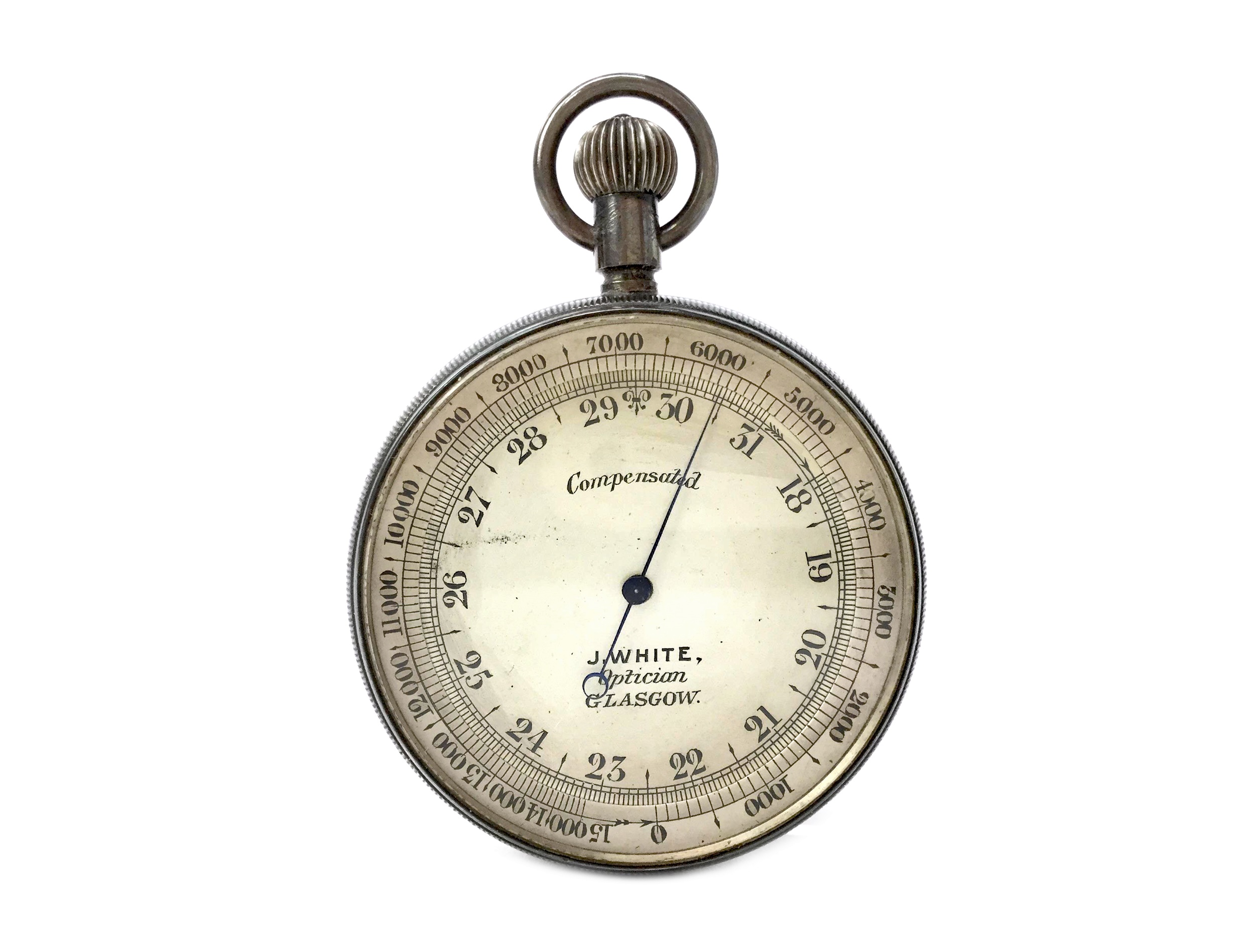 AN EARLY 20TH CENTURY POCKET BAROMETER BY J. WHITE