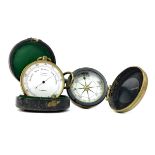 A POCKET BAROMETER BY E. LENNIE AND A POCKET COMPASS