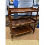 A VICTORIAN MAHOGANY THREE TIER BUFFET