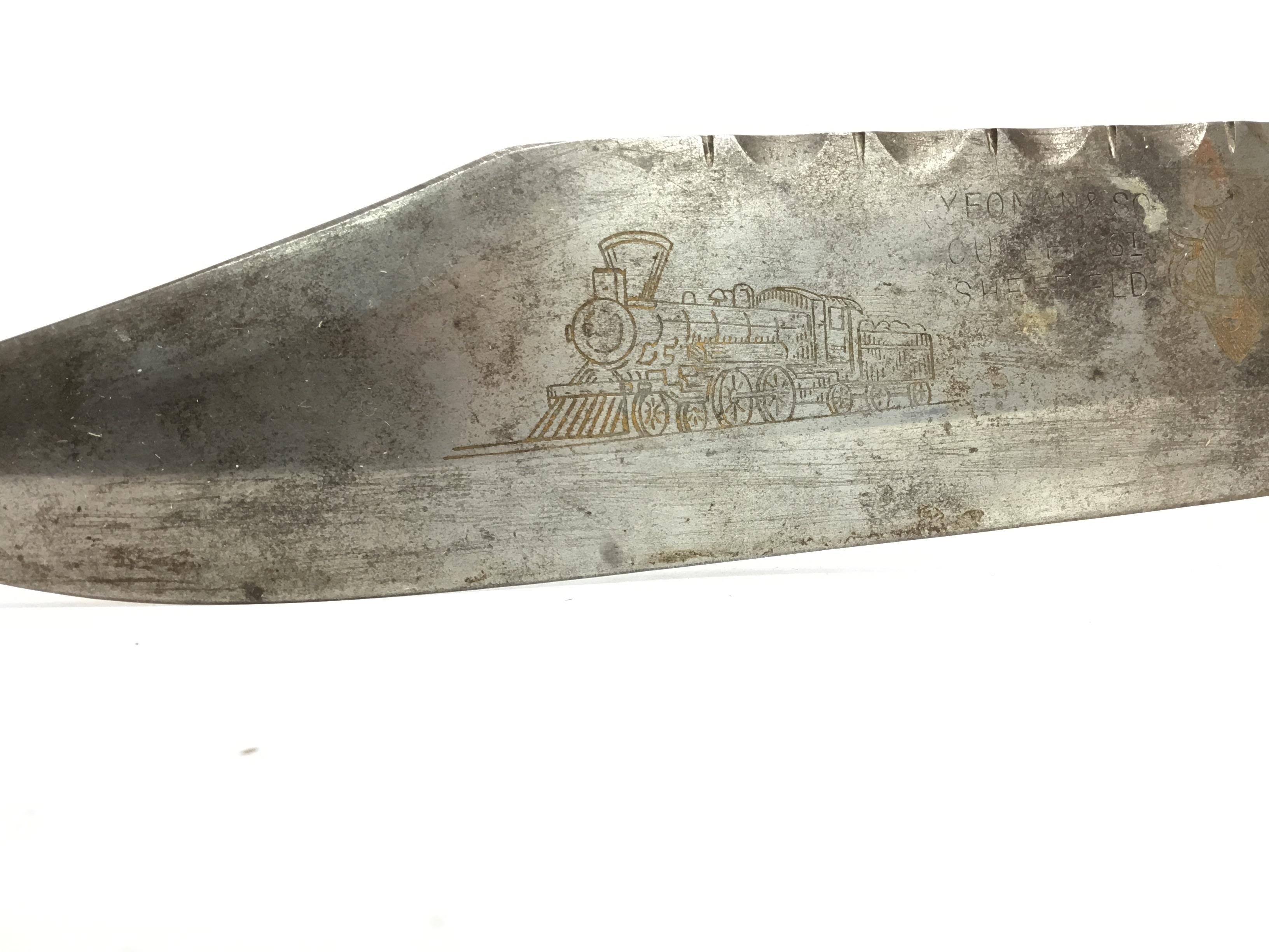 A LATE 19TH CENTURY BOWIE KNIFE - Image 2 of 3