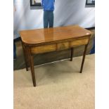 A REGENCY MAHOGANY FOLD OVER TEA TABLE