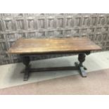 AN OAK REFECTORY TABLE OF 17TH CENTURY DESIGN