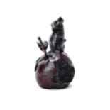 MOUSE ON AN APPLE, A BRONZE BY MICHAEL SIMPSON