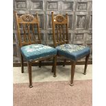 A SET OF SIX ARTS & CRAFTS OAK SINGLE CHAIRS