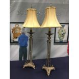 A PAIR OF CAST METAL NEO-CLASSICAL STYLE TABLE LAMPS