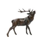 STAG ROARING, A BRONZE BY MICHAEL SIMPSON