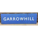 A SCOTTISH RAILWAYS LARGE RUNNING IN ENAMEL SIGN - GARROWHILL