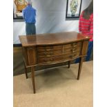 AN EDWARDIAN MAHOGANY THREE DRAWER CANTEEN TABLE