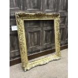 AN 18TH CENTURY GILDED CARVED OAK PICTURE FRAME