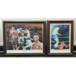 A LOT OF TWO SIGNED PRINTS OF BOXERS