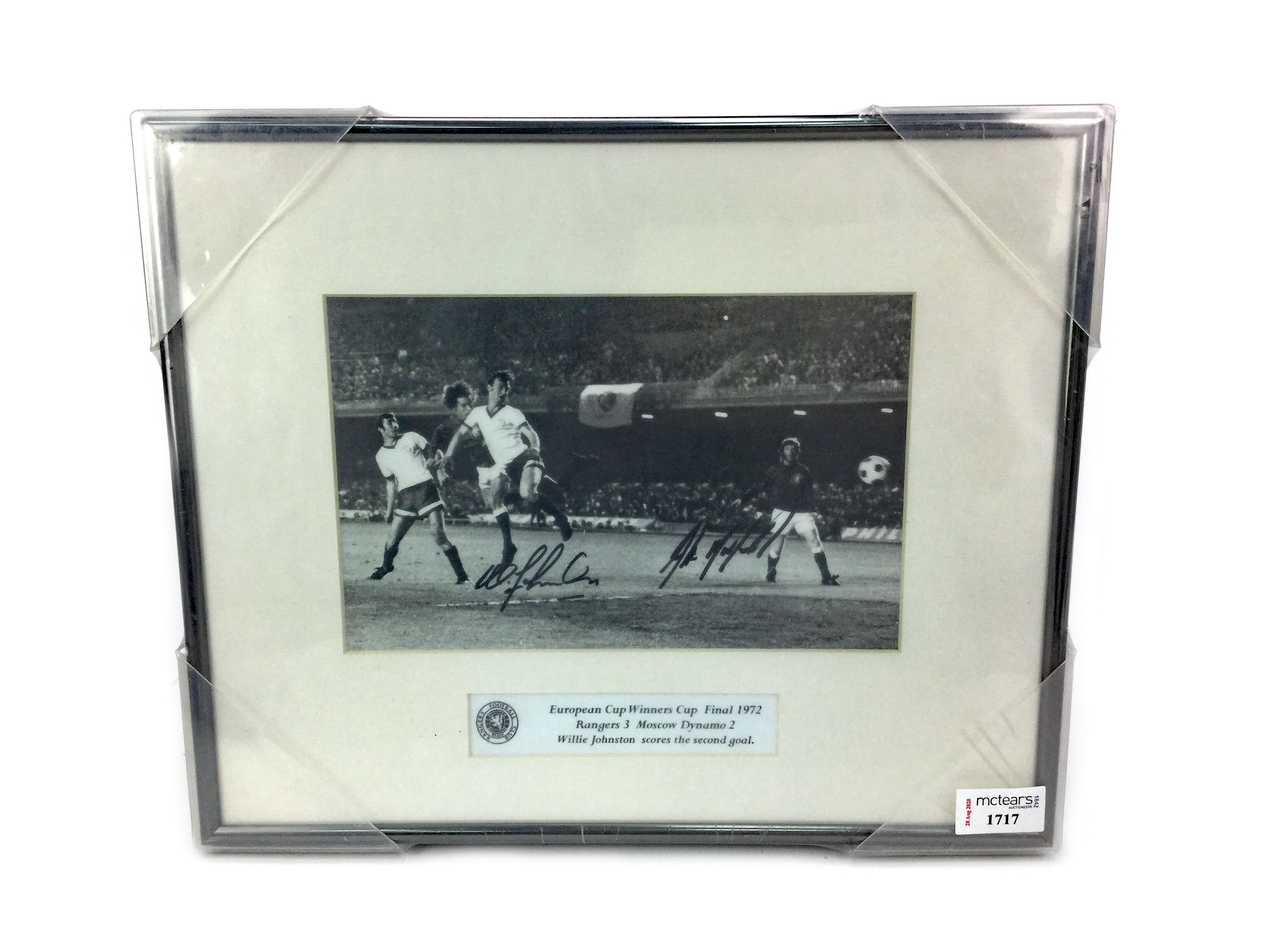 RANGERS F.C. INTEREST - AUTOGRAPHED PHOTOGRAPH FROM THE EUROPEAN CUP WINNERS CUP FINAL MATCH 1972