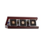 A QUEEN ELIZABETH II (1952 - PRESENT) GOLD HALF SOVEREIGN THREE COIN PORTRAIT SET