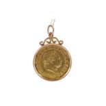 A GEORGE III (1760 - 1820) GOLD SOVEREIGN PENDANT DATED 1817