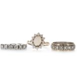 A DIAMOND HALF ETERNITY RING AND TWO OTHERS