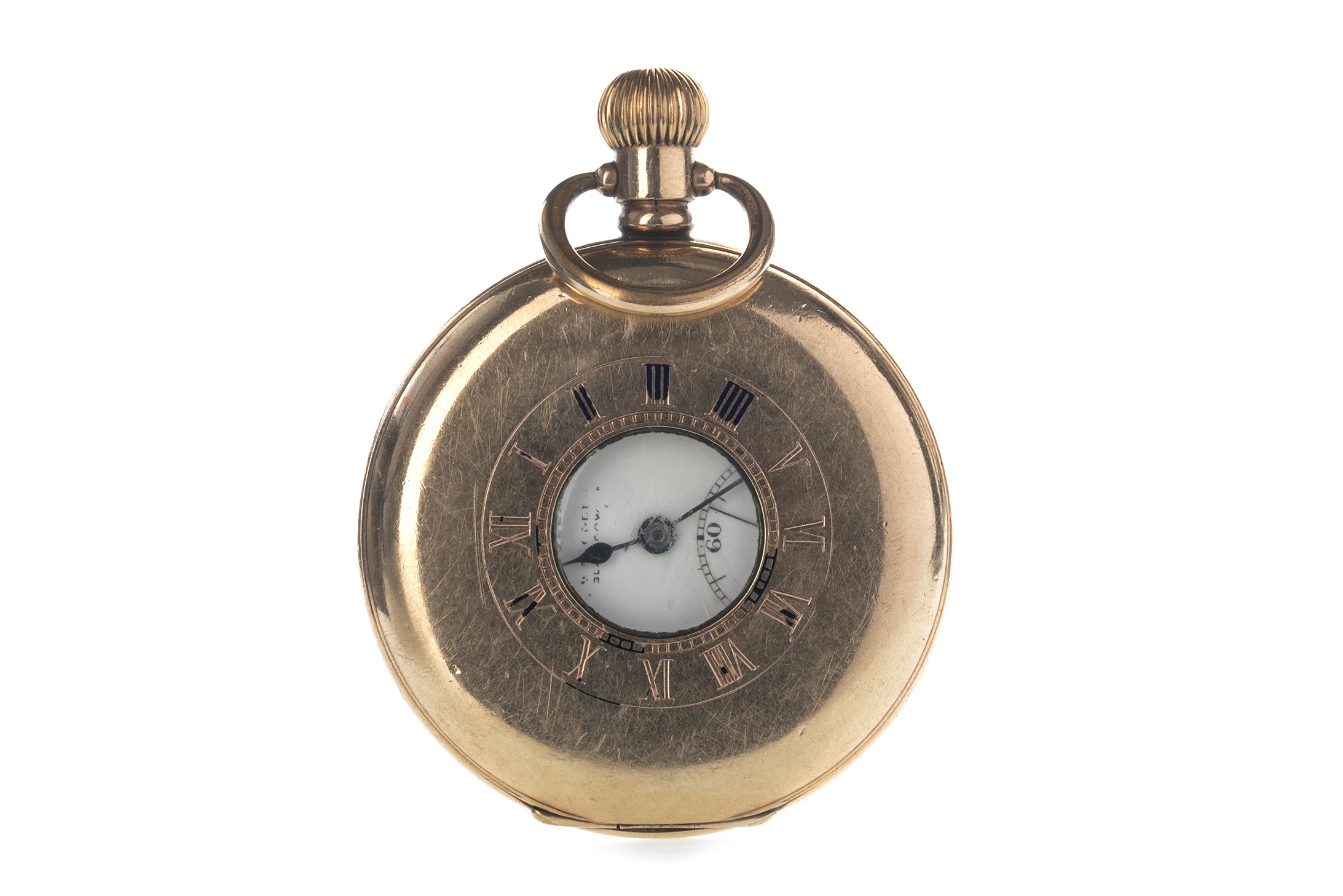 A ROLEX HALF HUNTER GOLD PLATED KEYLESS WIND POCKET WATCH - Image 2 of 2