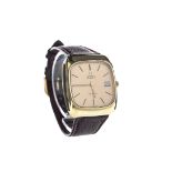 A GENTLEMAN'S OMEGA DE VILLE GOLD PLATED QUARTZ WRIST WATCH