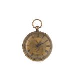 AN EIGHTEEN CARAT GOLD OPEN FACE KEY WIND POCKET WATCH