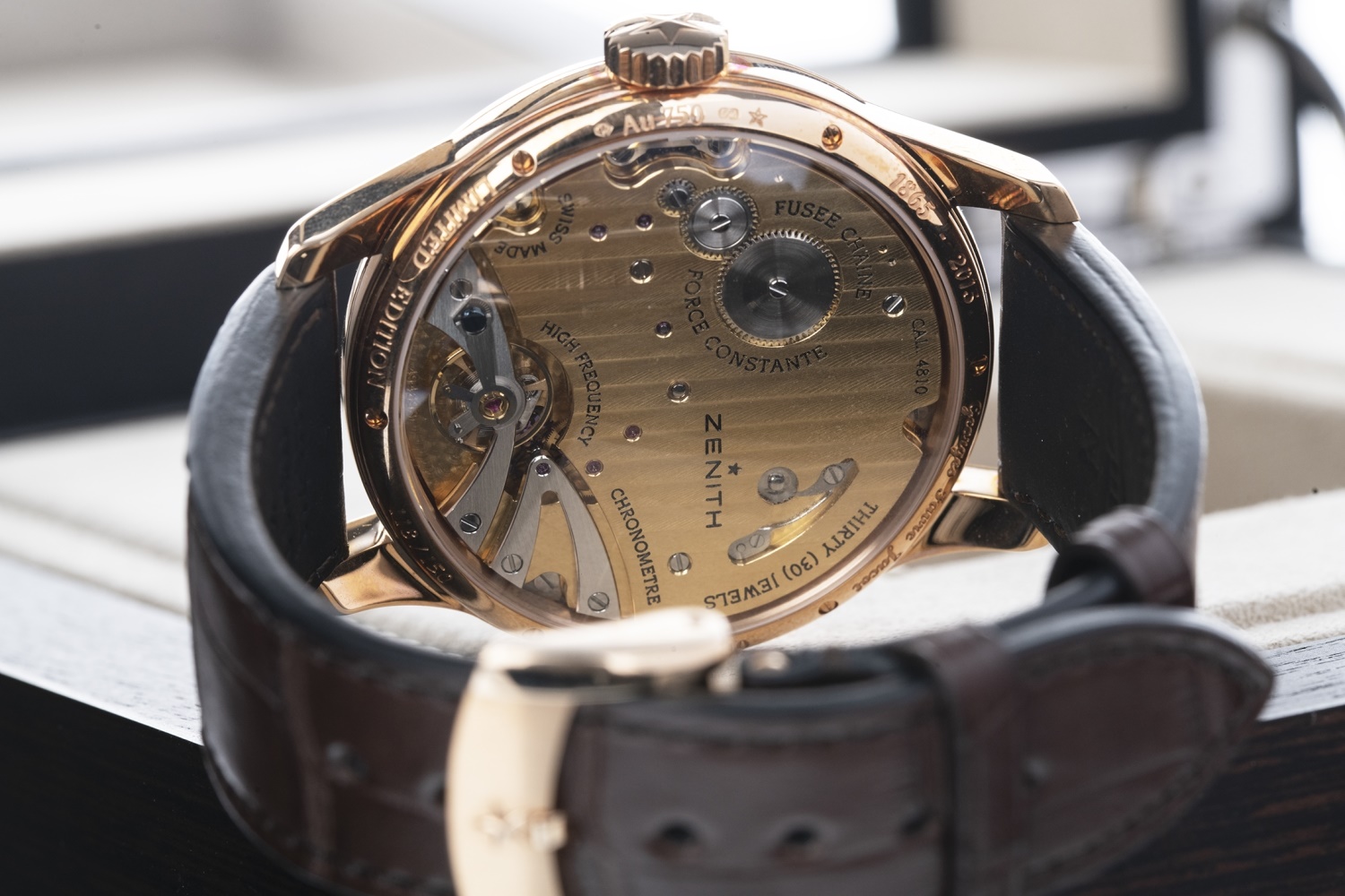 RARE: A GENTLEMAN'S ZENITH ACADEMY GEORGES FAVRE-JACOT EIGHTEEN CARAT GOLD FUSEE AND CHAIN WATCH - Image 10 of 12