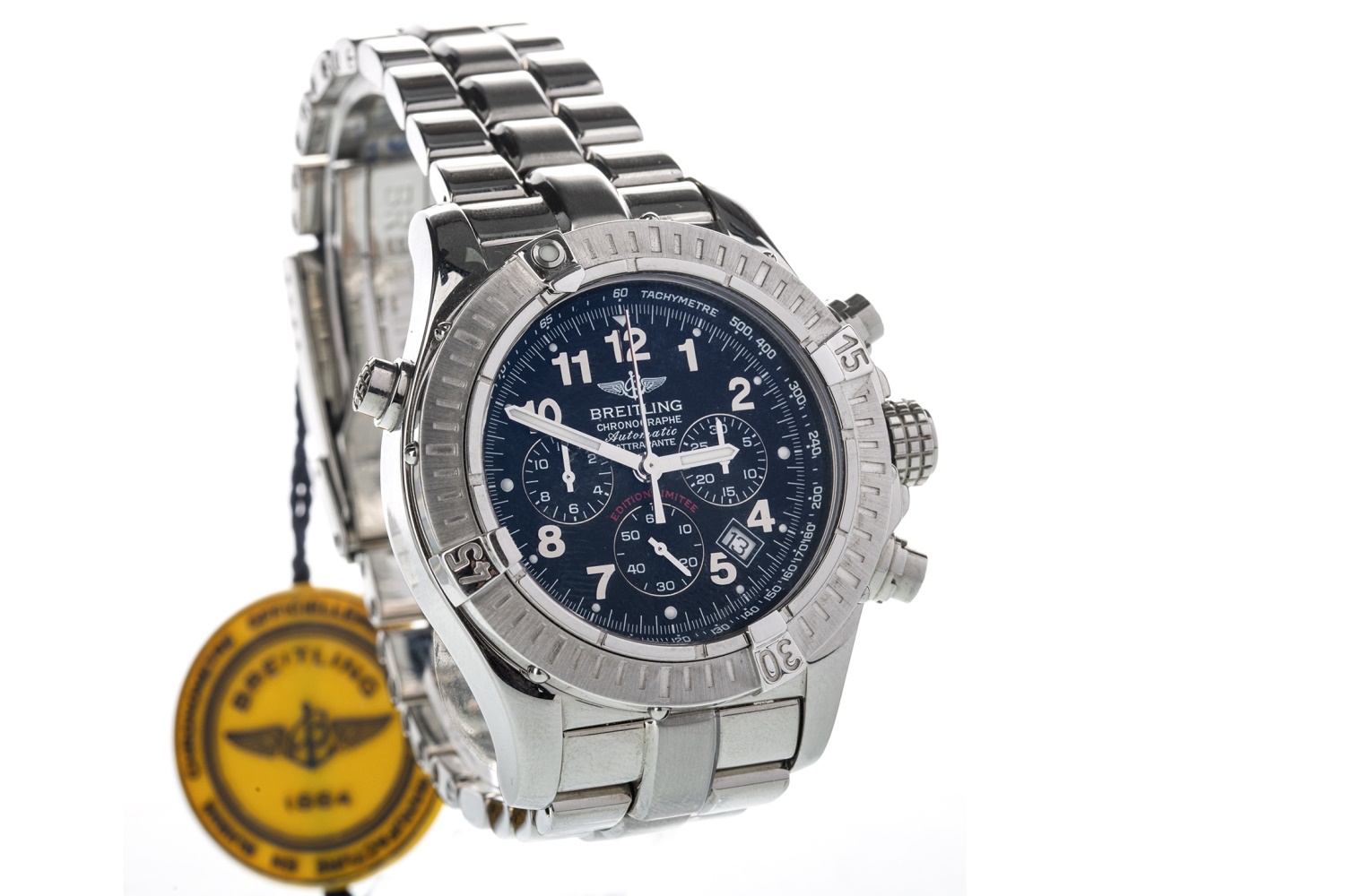 A GENTLEMAN'S BREITLING CHRONOGRAPH RATTRAPANTE STAINLESS STEEL AUTOMATIC WRIST WATCH - Image 4 of 4