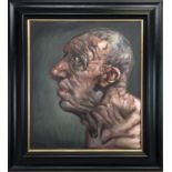 SELF PORTRAIT, AN OIL BY PETER HOWSON