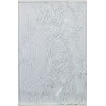 LAMBERT GLACIER, A KILNFORMED SANDBLASTED AND ETCHED GLASS PANEL BY LUCINDA WILKINSON