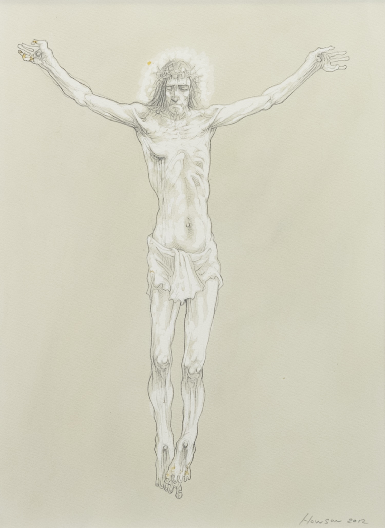 THE CRUCIFIXION, A MIXED MEDIA BY PETER HOWSON - Image 2 of 2