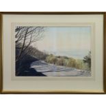 COASTAL ROAD, A WATERCOLOUR BY FRANK COLCLOUGH