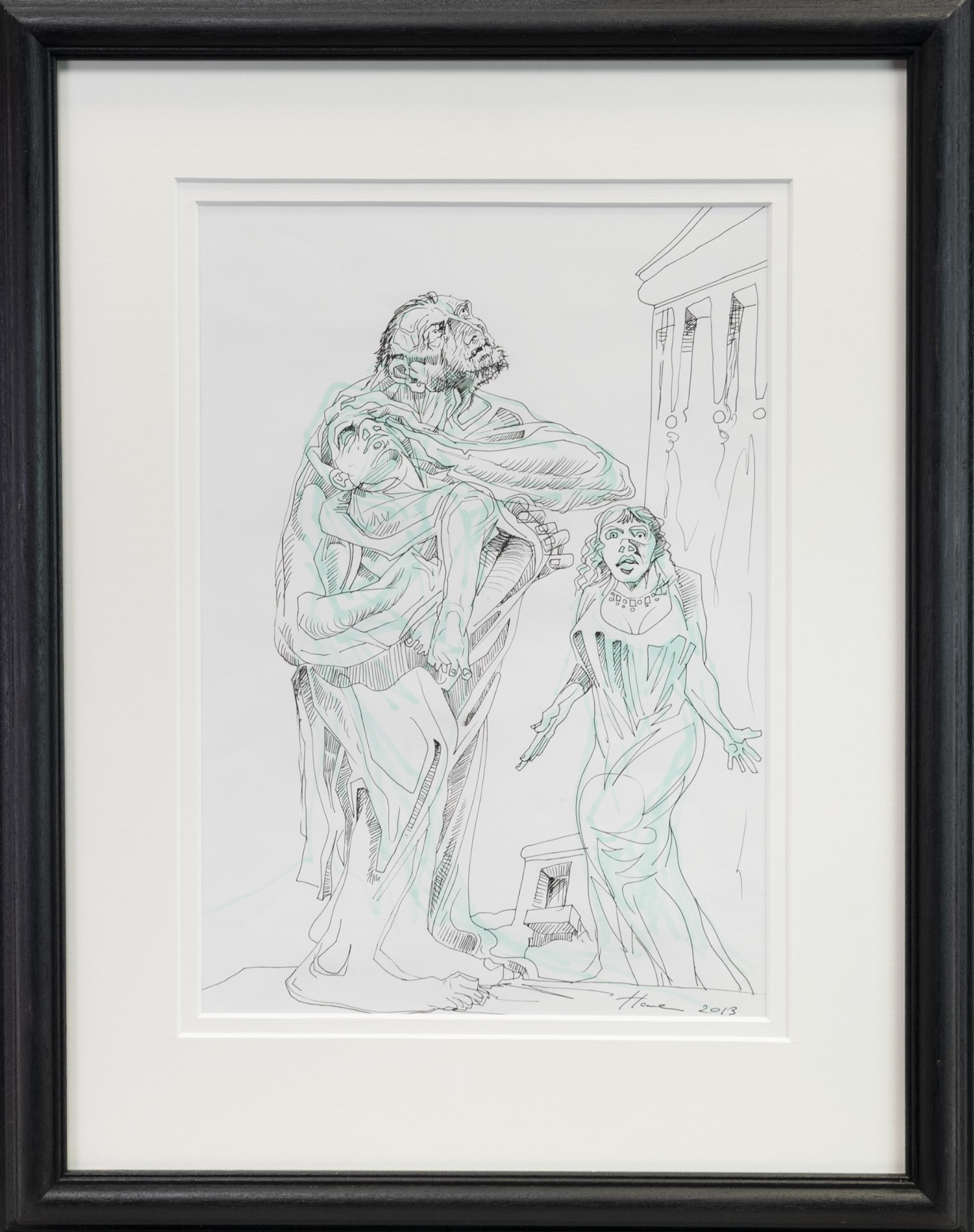 DAVID AND BATHSHEBA, A MIXED MEDIA BY PETER HOWSON