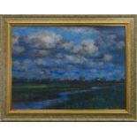 BLUE AND GREEN LANDSCAPE, A PASTEL BY JOHN MACKIE