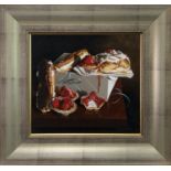 STILL LIFE WITH PASTRIES, AN OIL BY SCOTT WAUGH