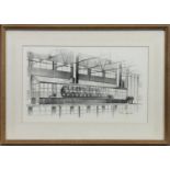 INDUSTRIAL SCENE II, A PENCIL SKETCH BY CLAUDE BUCKLE