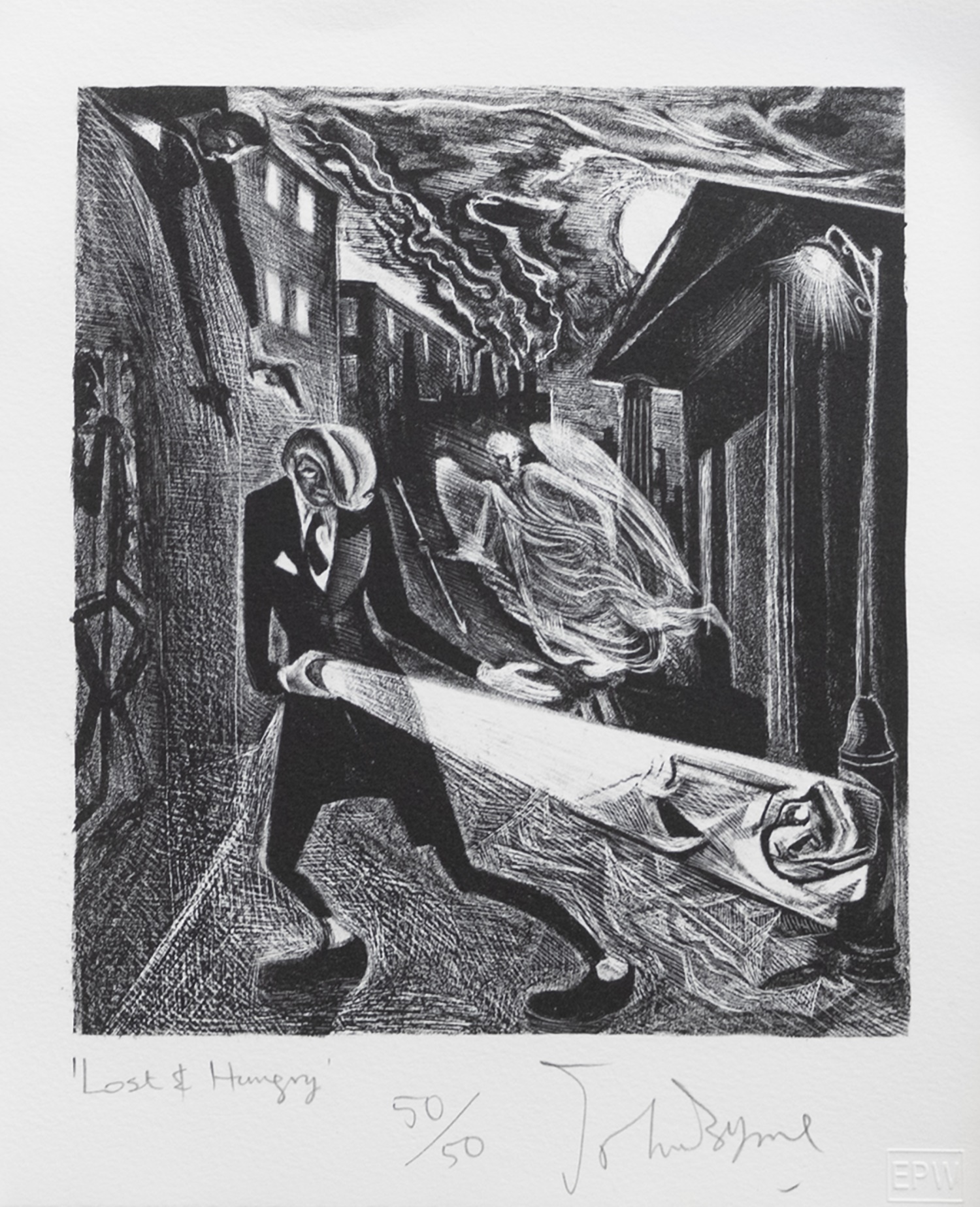 LOST AND HUNGRY, A LITHOGRAPH BY JOHN BYRNE - Image 2 of 2