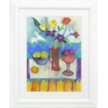 GOBLET AND RED JUG, A PASTEL BY ANNE MENDELOW
