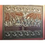 A LARGE MID 20TH CENTURY BURMESE EMBROIDERED PANEL