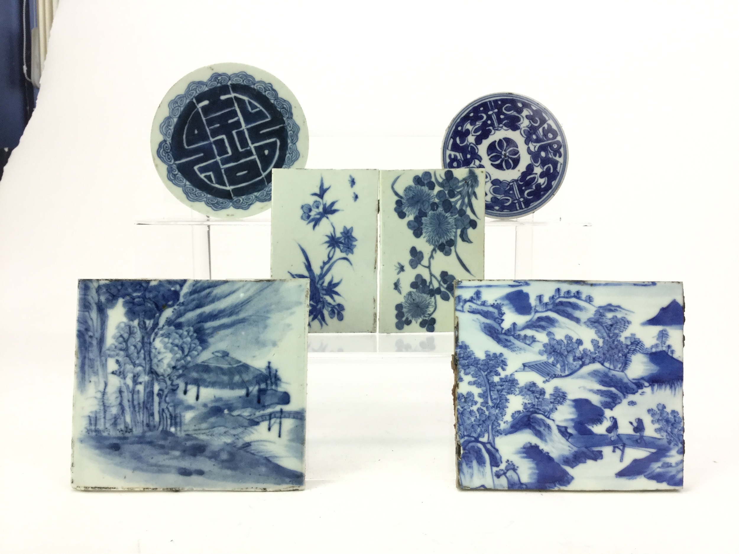 A LOT OF SIX 18TH/19TH CENTURY CHINESE TILES - Image 2 of 2