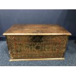 AN EARLY 19TH CENTURY CHEST AND A SMALLER CASKET