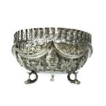 AN INDIAN/BURMESE SILVER DISH