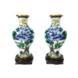 A PAIR OF JAPANESE CLOISONNE VASES