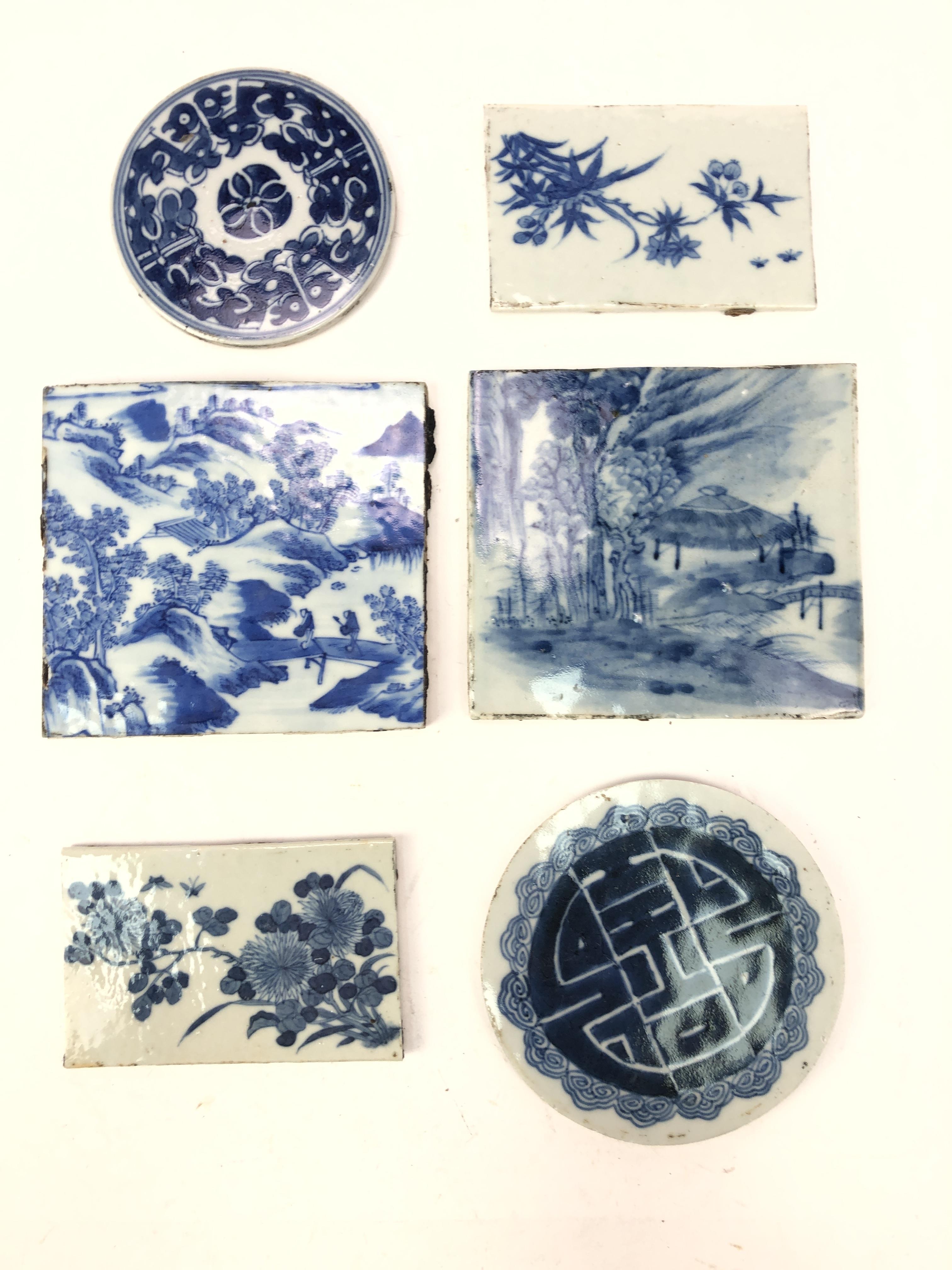 A LOT OF SIX 18TH/19TH CENTURY CHINESE TILES